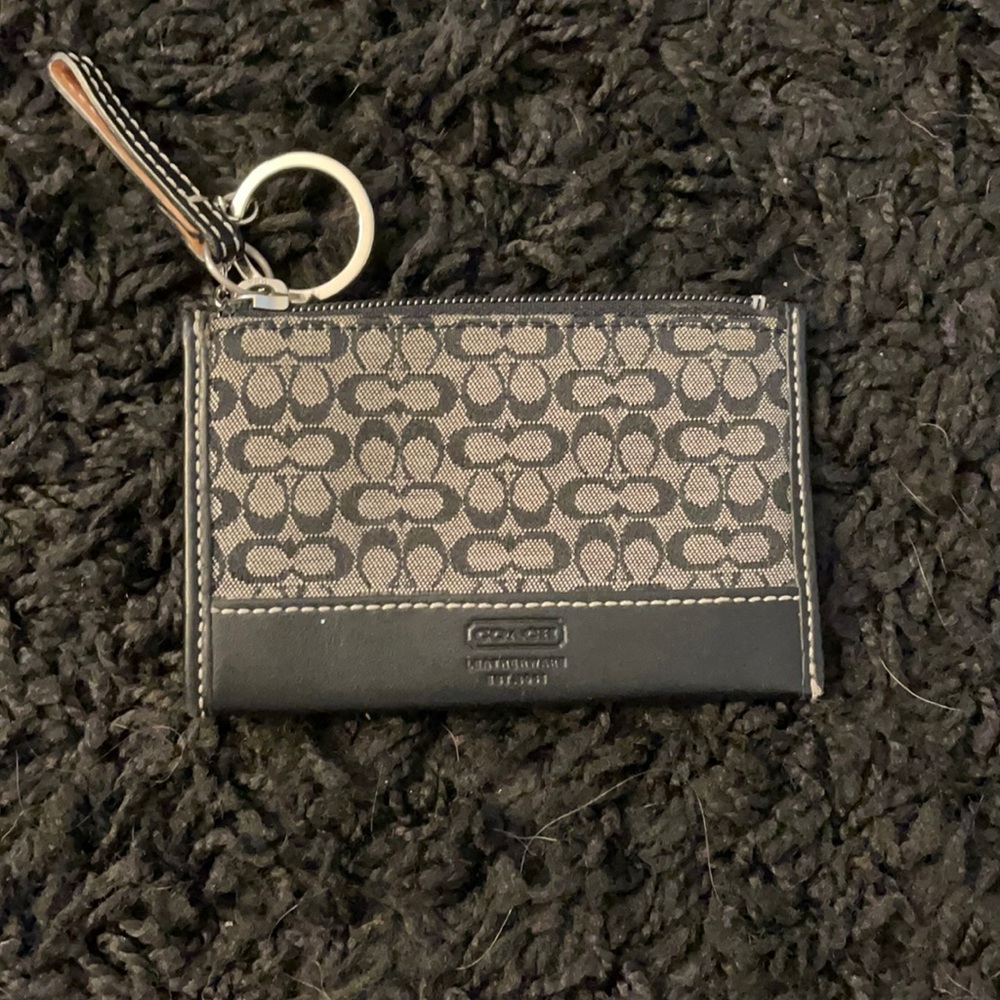 Black and Gray Coach Coin Purse